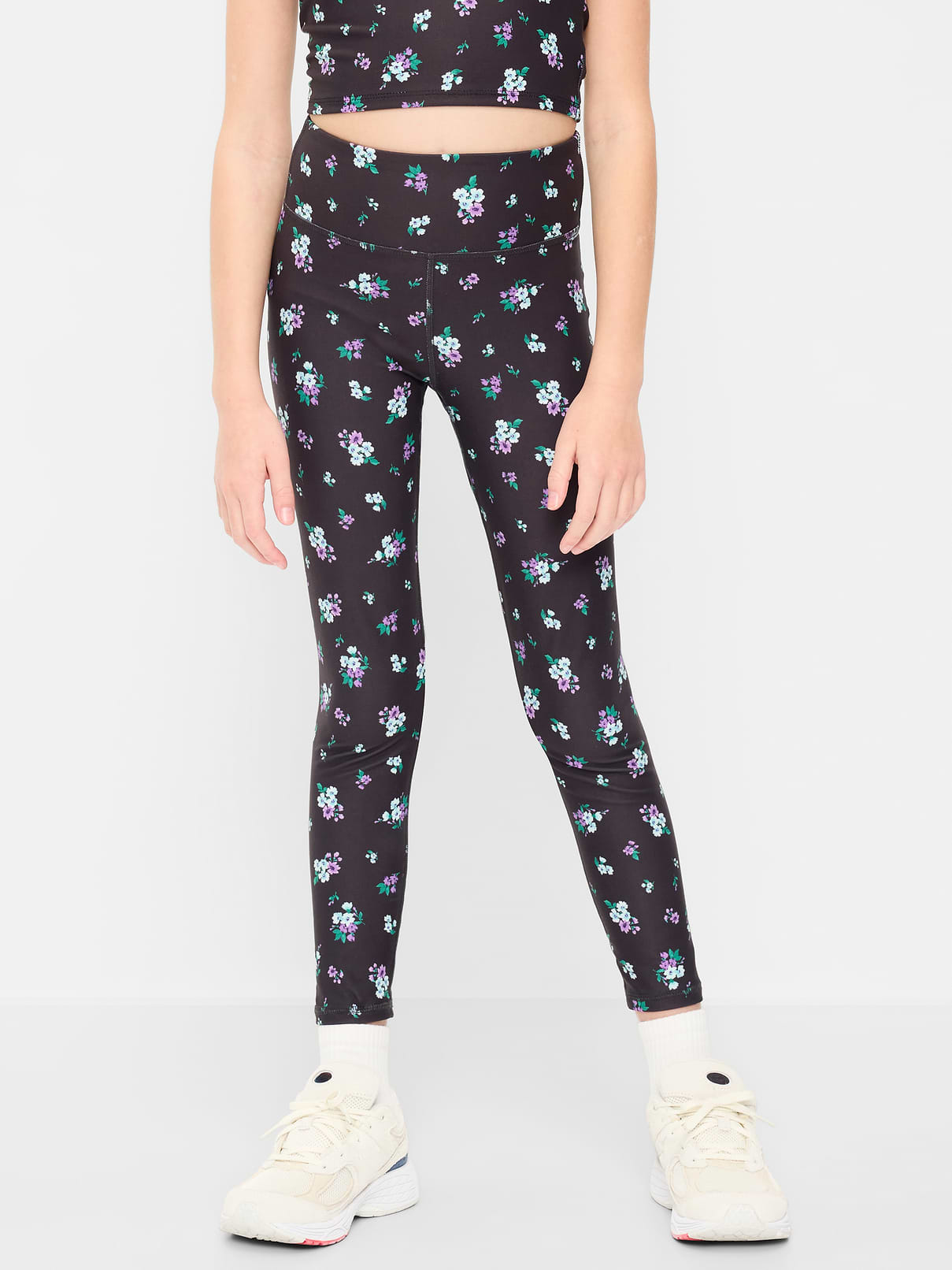 Image number 1 showing, High-Waisted PowerSoft 7/8 Leggings for Girls
