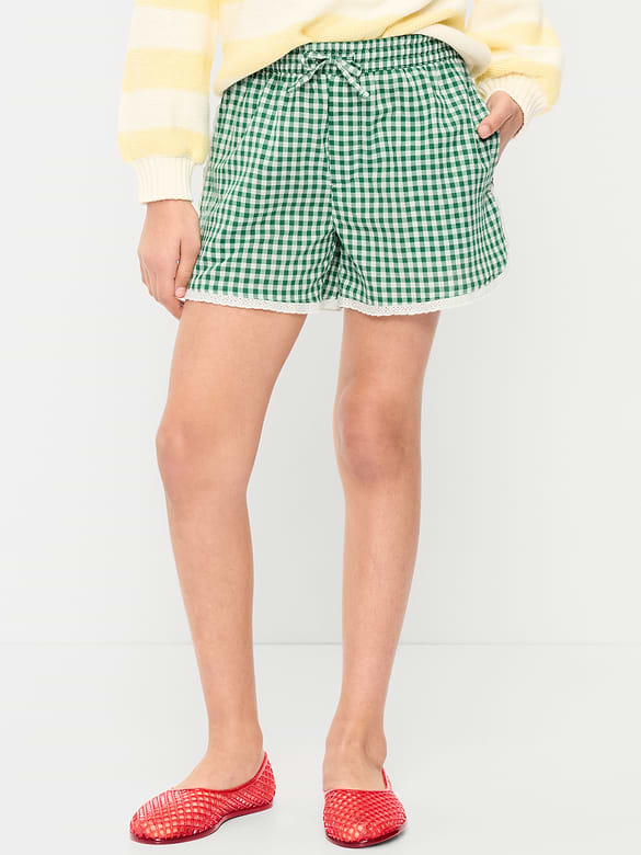 Short à bordure en dentelle pour fille