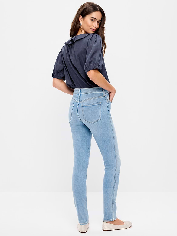 High-Waisted Slim Jeans
