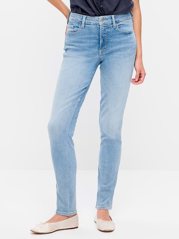 High-Waisted Slim Jeans