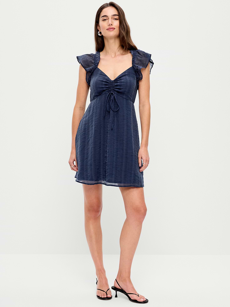 Image number 1 showing, Flutter-Sleeve Fit & Flare Mini Dress