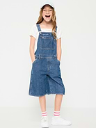 Image number 1 showing, Baggy Denim Shortalls for Girls