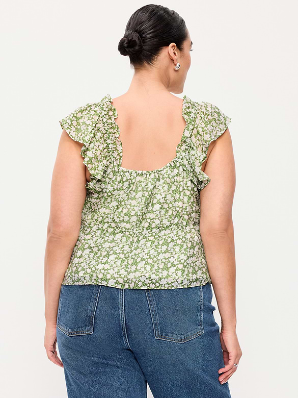 Flutter-Sleeve Fit & Flare Top