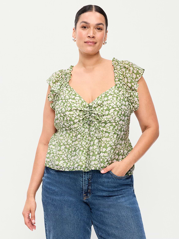 Flutter-Sleeve Fit & Flare Top