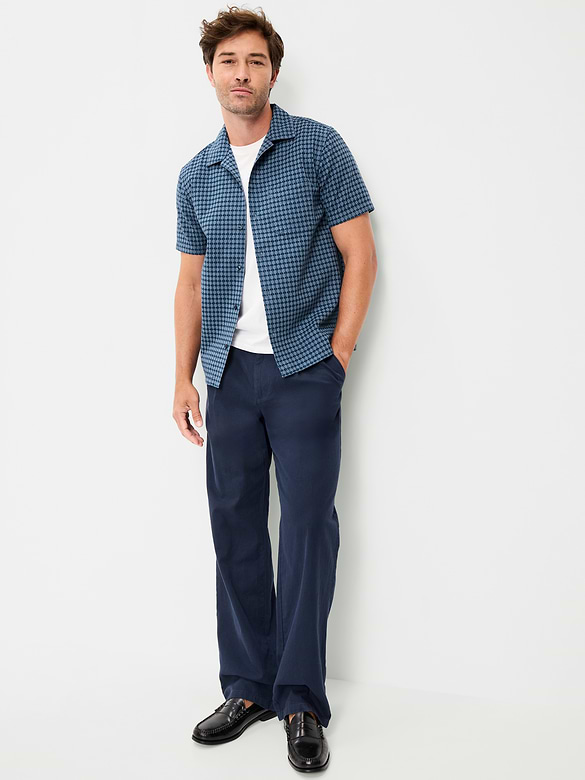 Chemise de vacances en jacquard texturé à manches courtes