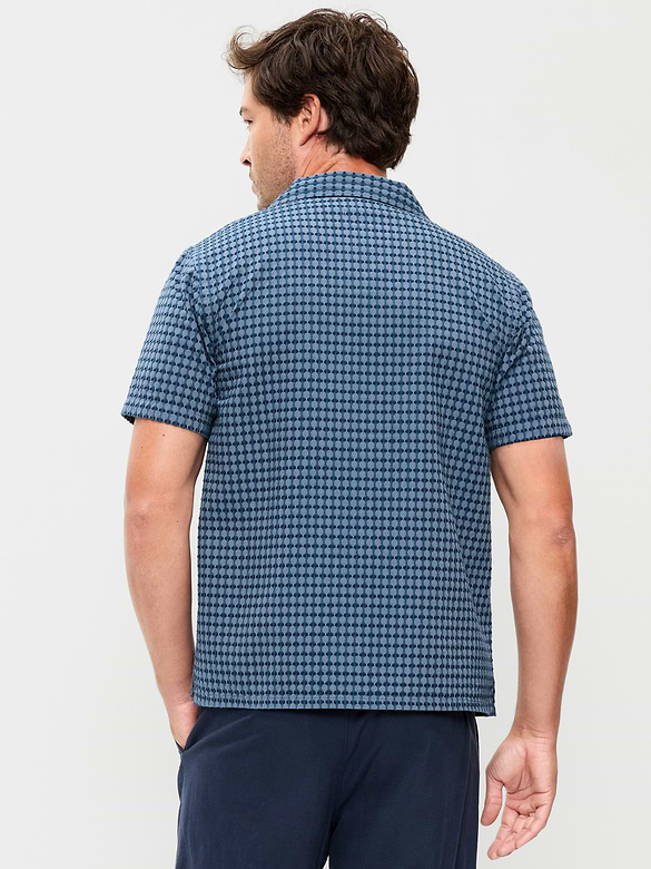 Chemise de vacances en jacquard texturé à manches courtes