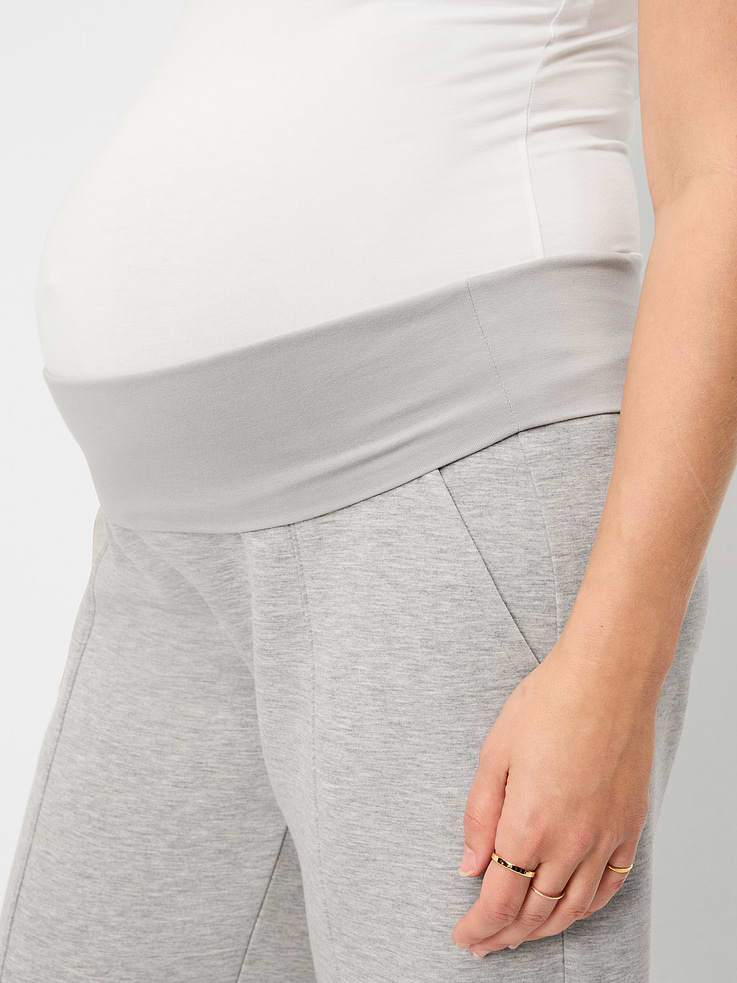 Image number 5 showing, Maternity Bounce Fleece Full-Panel Wide-Leg Sweatpants