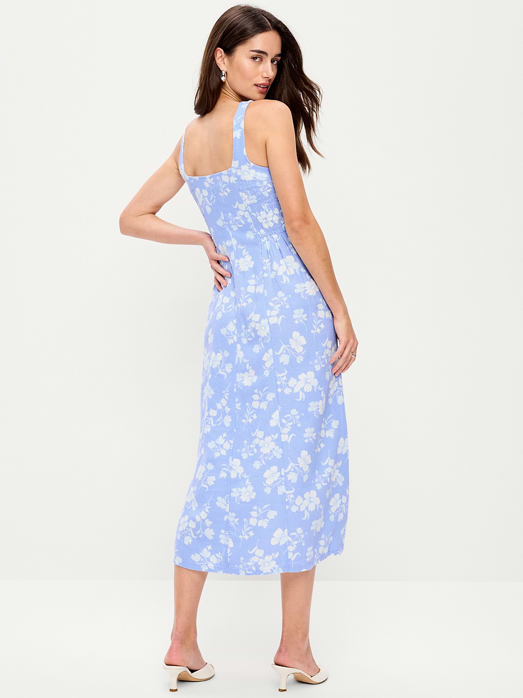 Image number 2 showing, Fit & Flare Sleeveless Linen-Blend Midi Dress