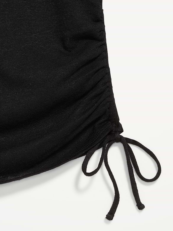 Cap-Sleeve Shirred Side Top