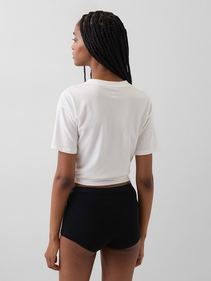 Image number 2 showing, Organic Stretch Cotton High Rise Shorty