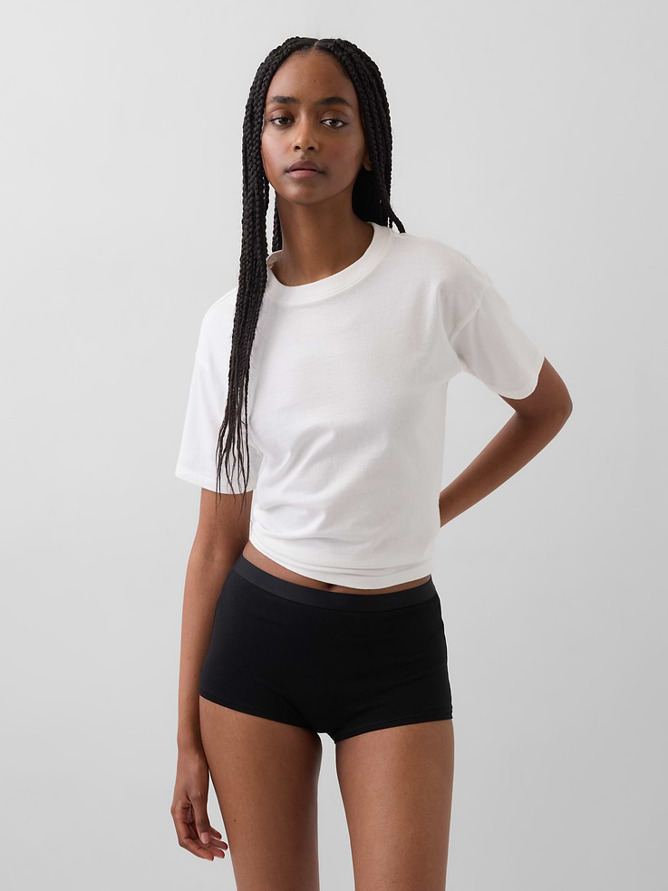 Image number 1 showing, Organic Stretch Cotton High Rise Shorty