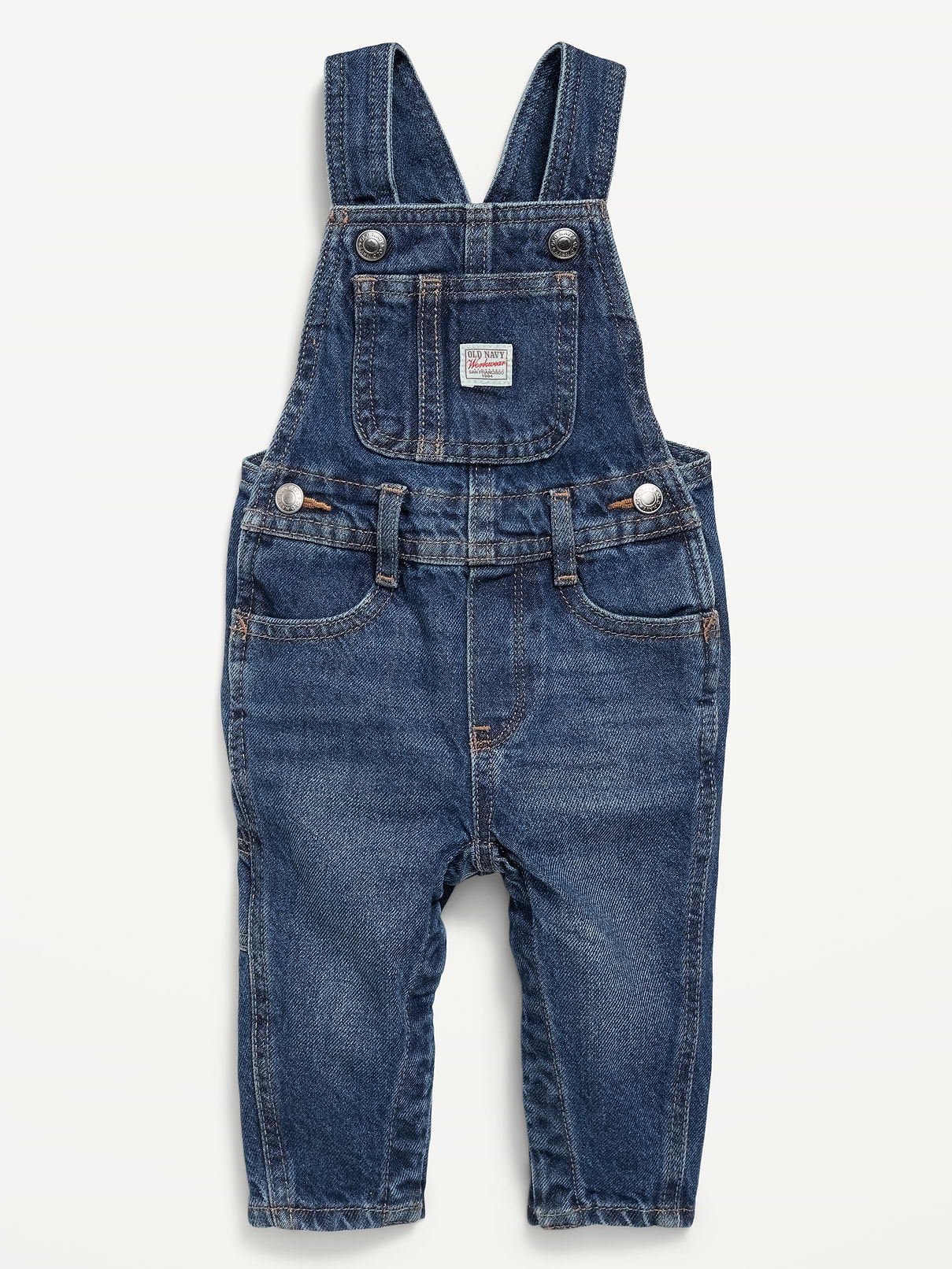L'image numéro 2 présente Salopette de travailleur unisexe en denim pour Bébé