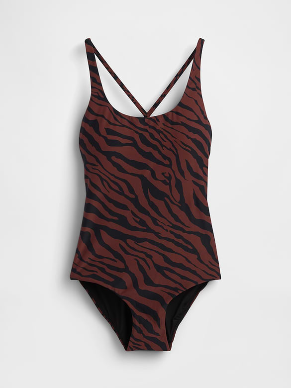 Cross-Back One-Piece Swimsuit