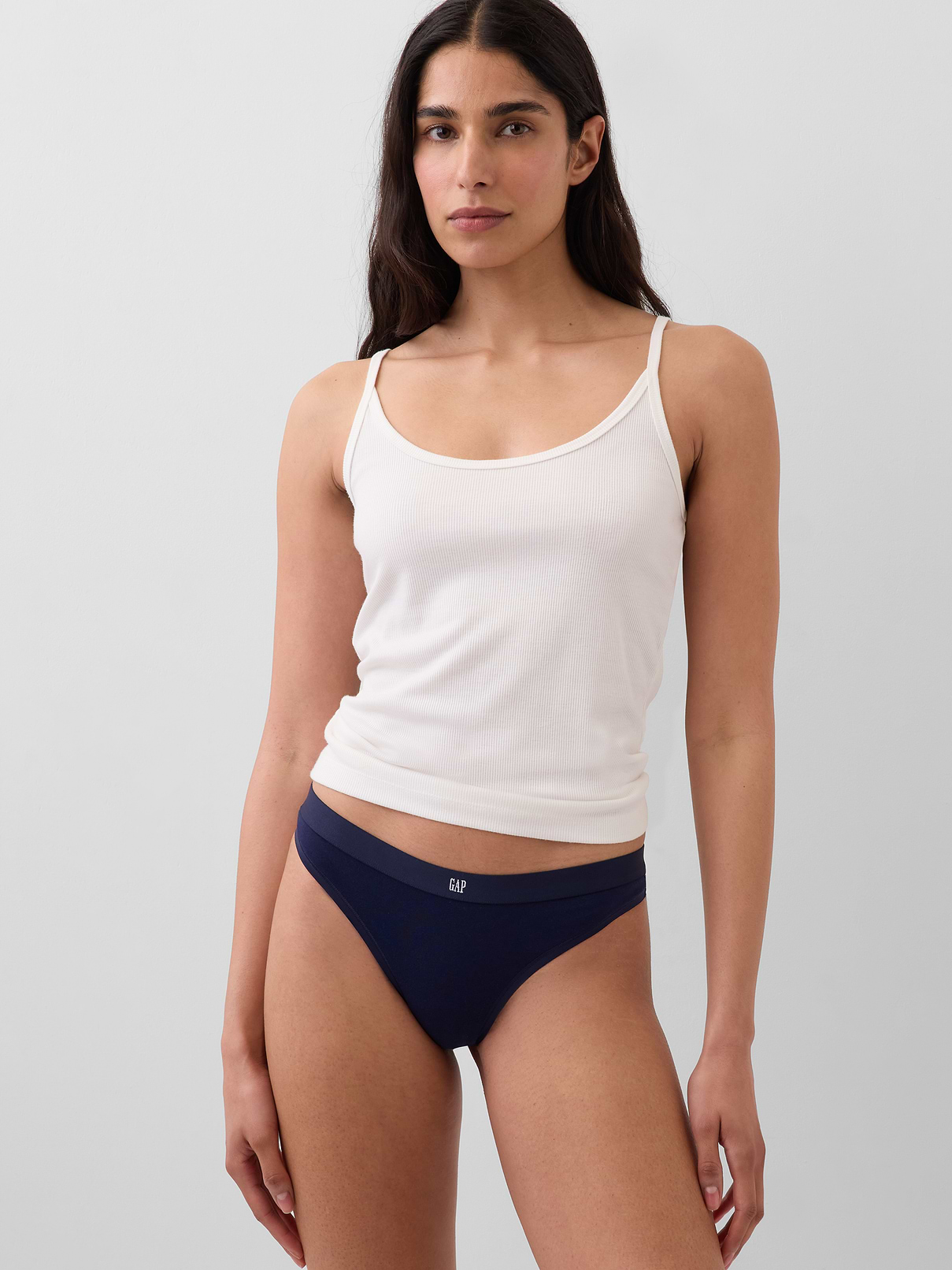 Organic Stretch Cotton Logo Thong