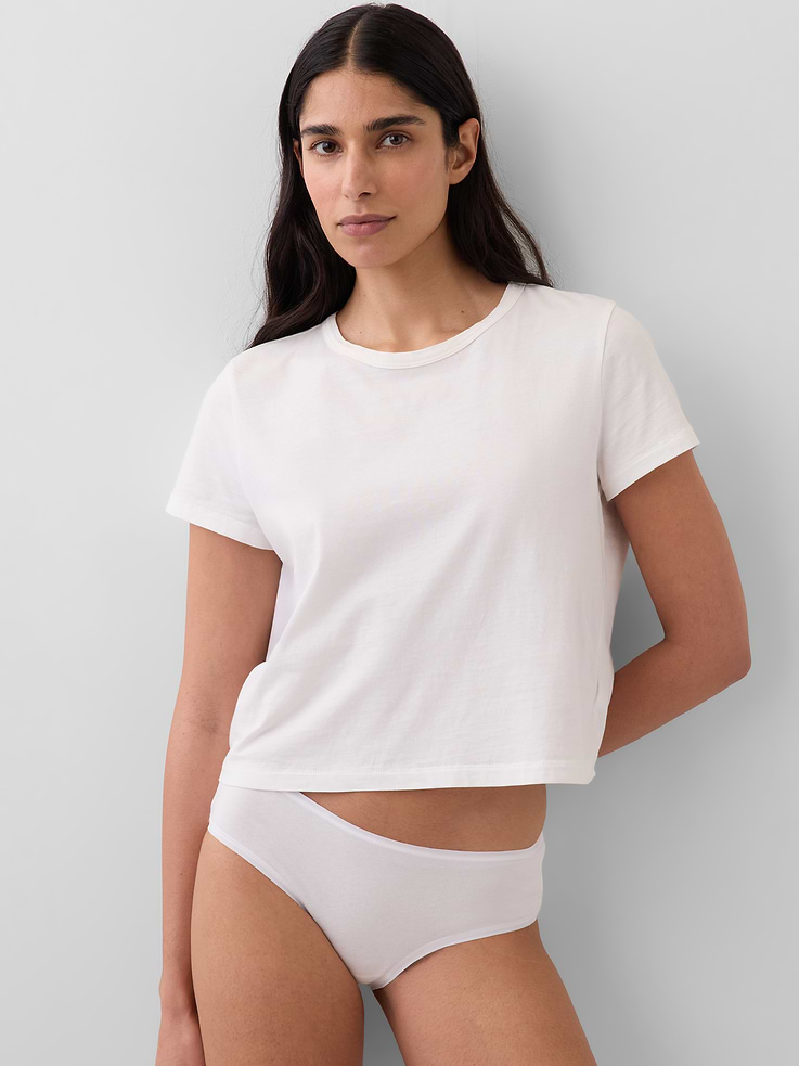 L'image numéro 1 présente Culotte taille basse en coton biologique extensible