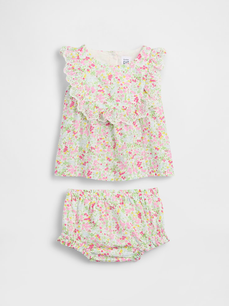 Image number 1 showing, Baby Eyelet Ruffle Outfit Set