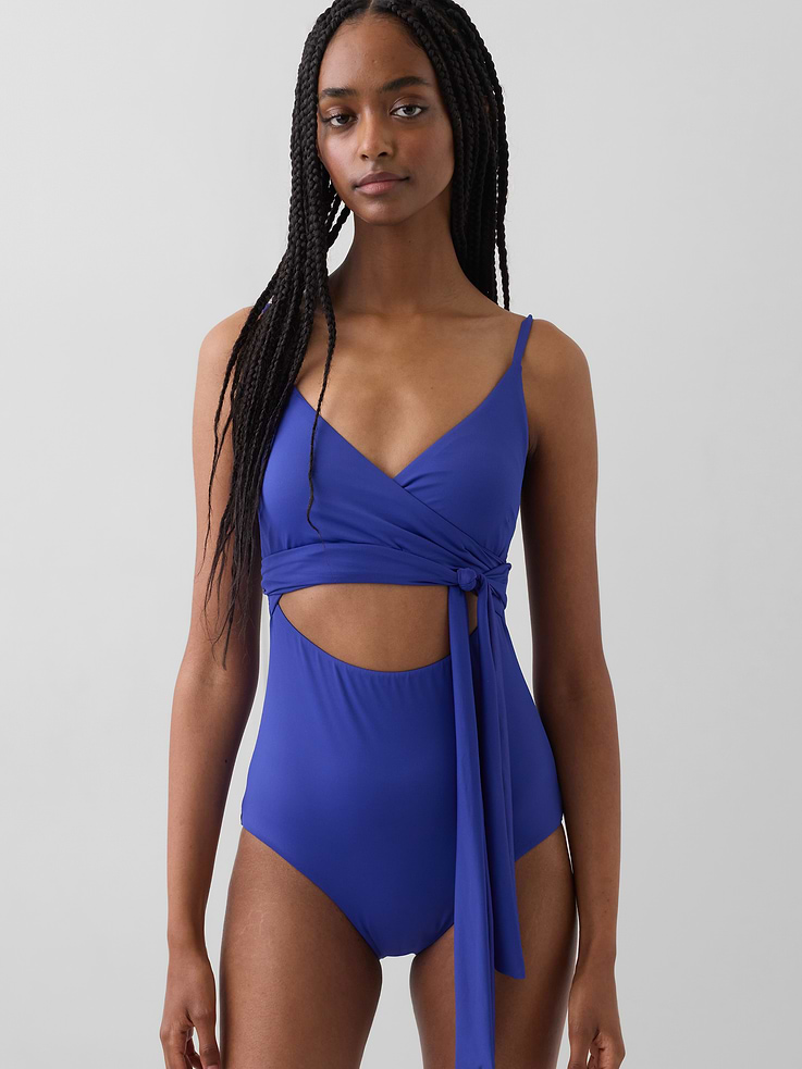 Image number 1 showing, Cutout Wrap One-Piece Swimsuit
