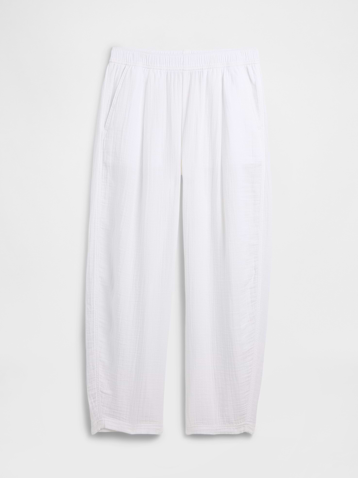 Image number 7 showing, Mid Rise Pull-On Barrel Gauze Pants