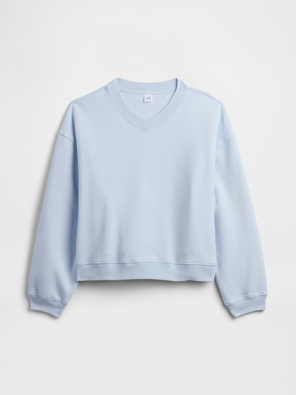 Relaxed Wedge V-Neck Sweatshirt