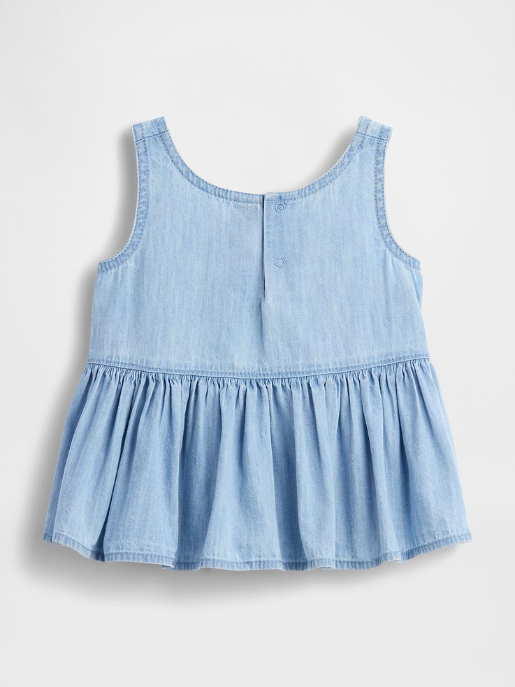 Image 3 of 3, Baby & Toddler Bow Denim Tank Top