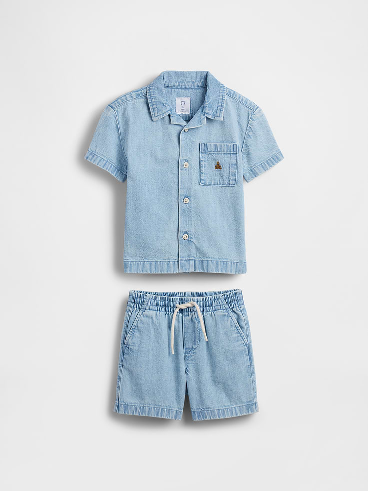 Image number 2 showing, Baby & Toddler Denim Outfit Set