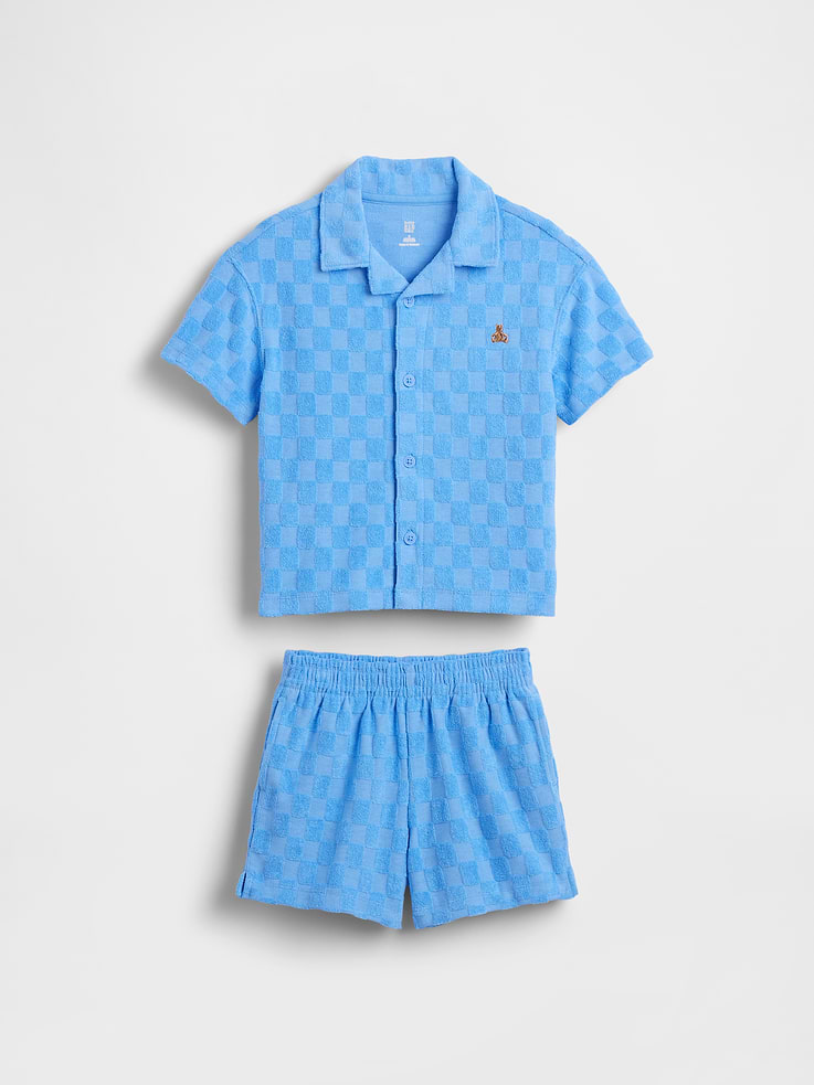 Image number 2 showing, Baby & Toddler Checkered Terry Resort Outfit Set