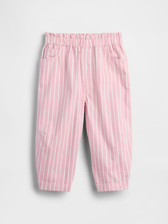 Baby & Toddler Stripe Pull-On Barrel Jeans