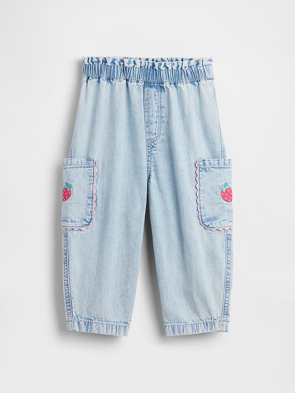 Baby & Toddler Strawberry Pull-On Barrel Cargo Jeans
