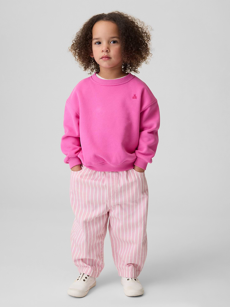 Image number 1 showing, Baby & Toddler Stripe Pull-On Barrel Jeans