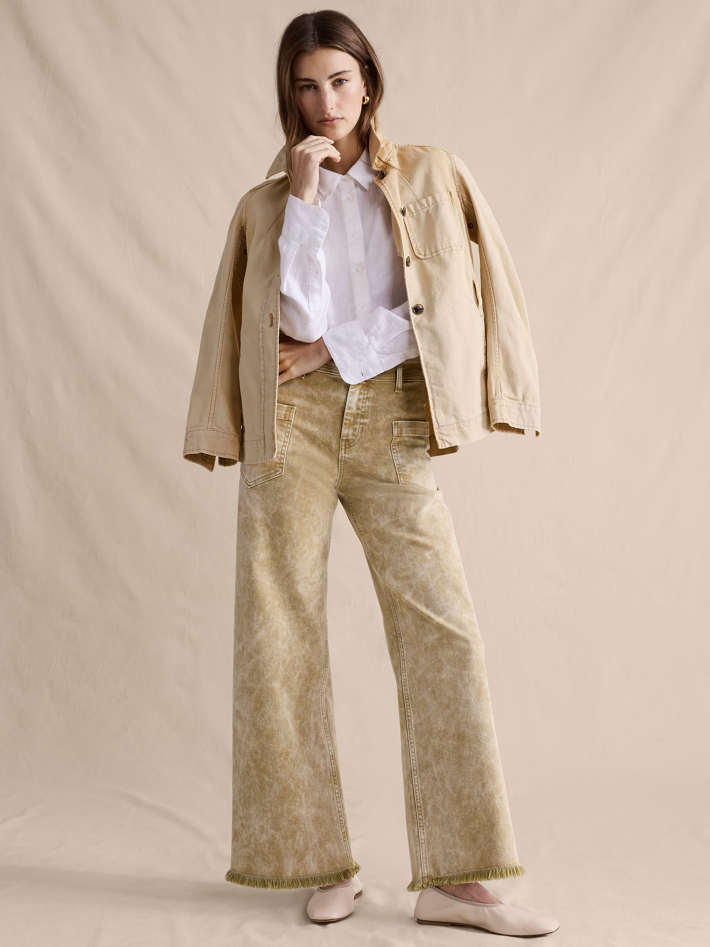 Image number 1 showing, High-Rise Wide-Leg Jean with Raw Hem