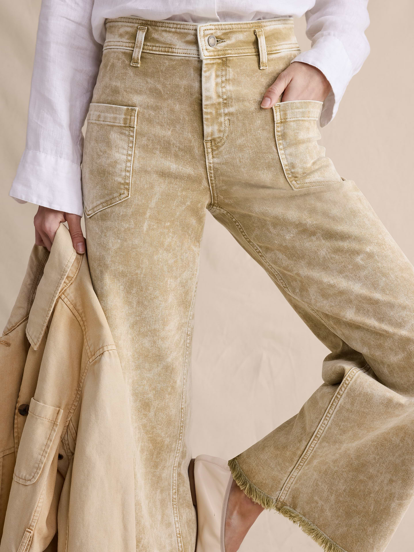 Image number 3 showing, High-Rise Wide-Leg Jean with Raw Hem