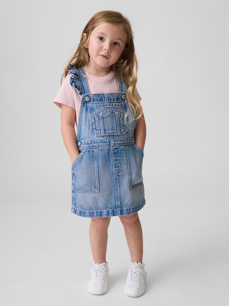 Image number 1 showing, Baby & Toddler Denim Ruffle Skirtall