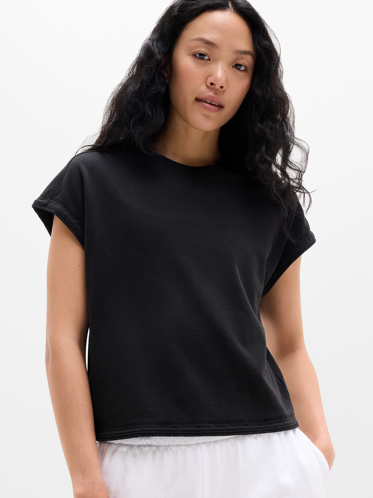 Airy Cotton Terry Sweatshirt Tee