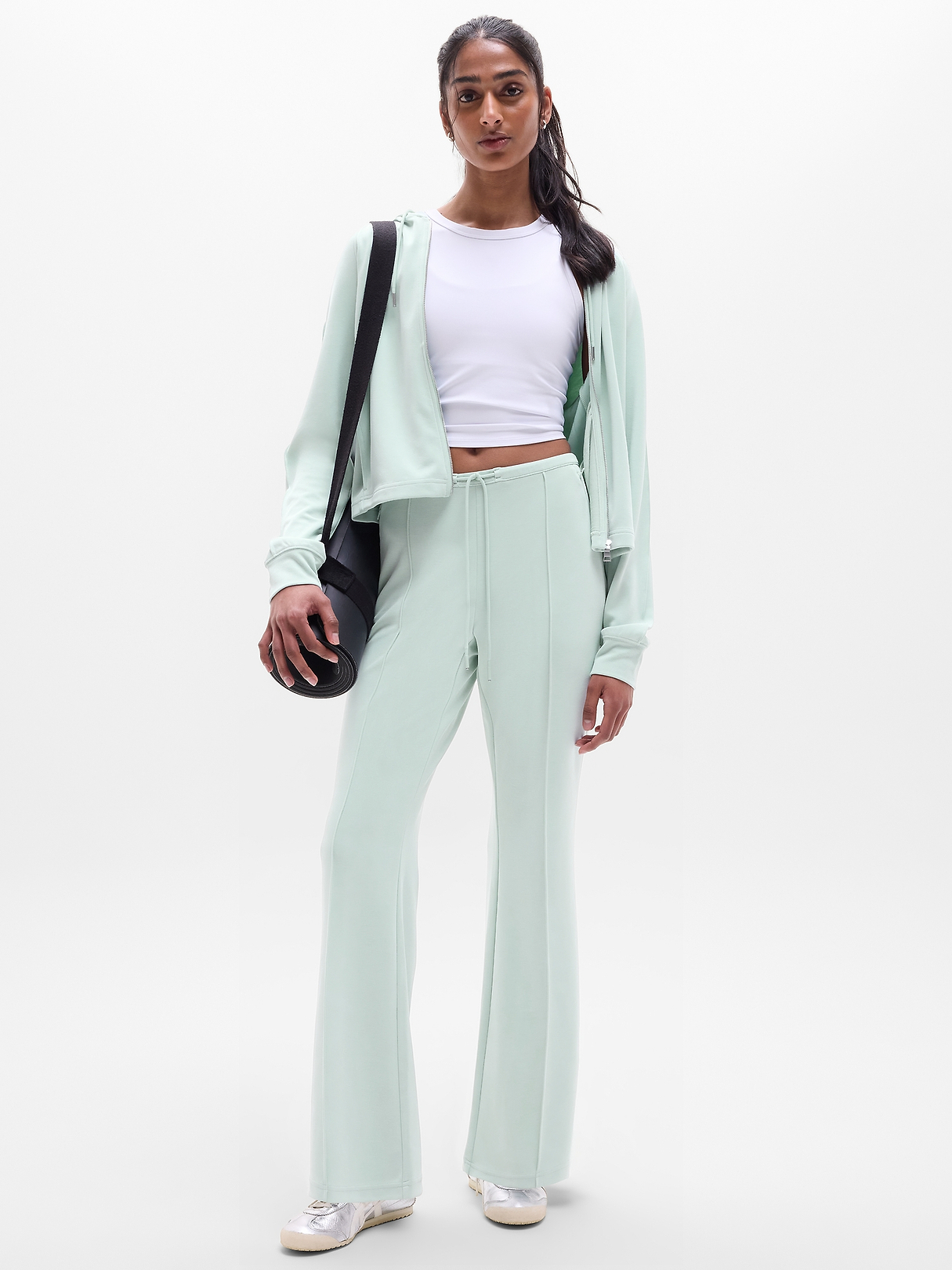 Seasoft Pintuck Mid Rise Flare Pant | Athleta