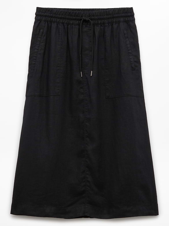 Retreat Linen Midi Skirt