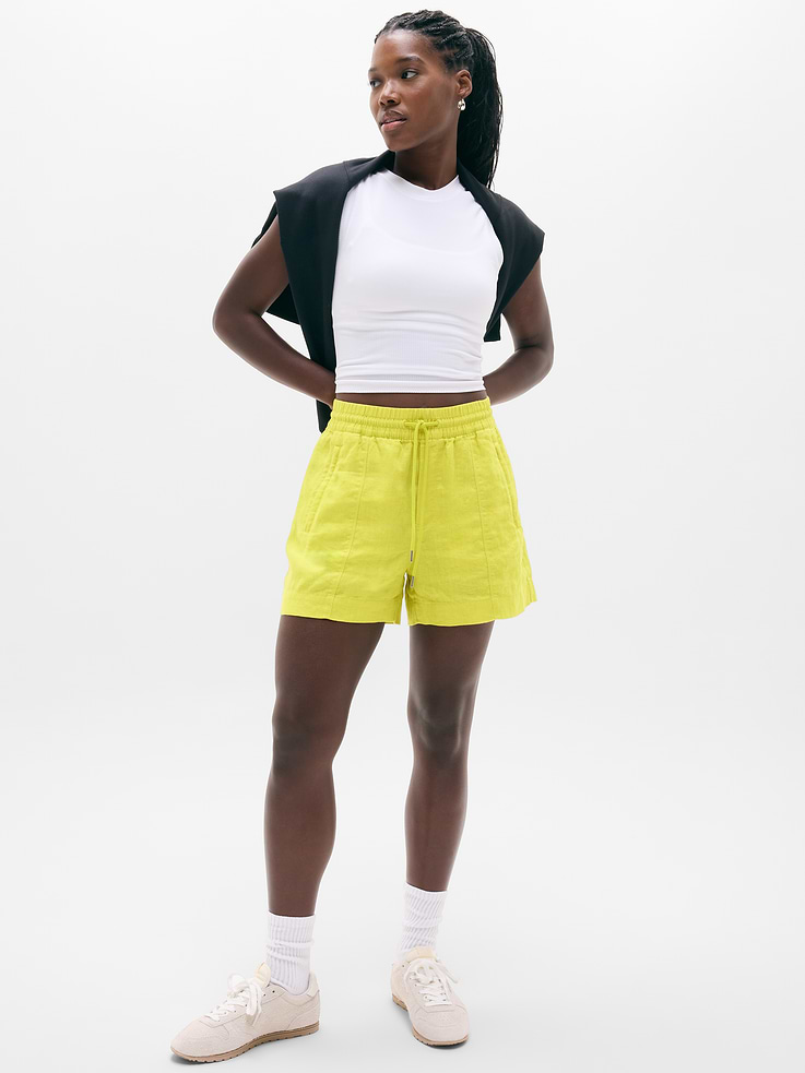 Image 2 of 7, Retreat Linen Mid Rise 4" Short