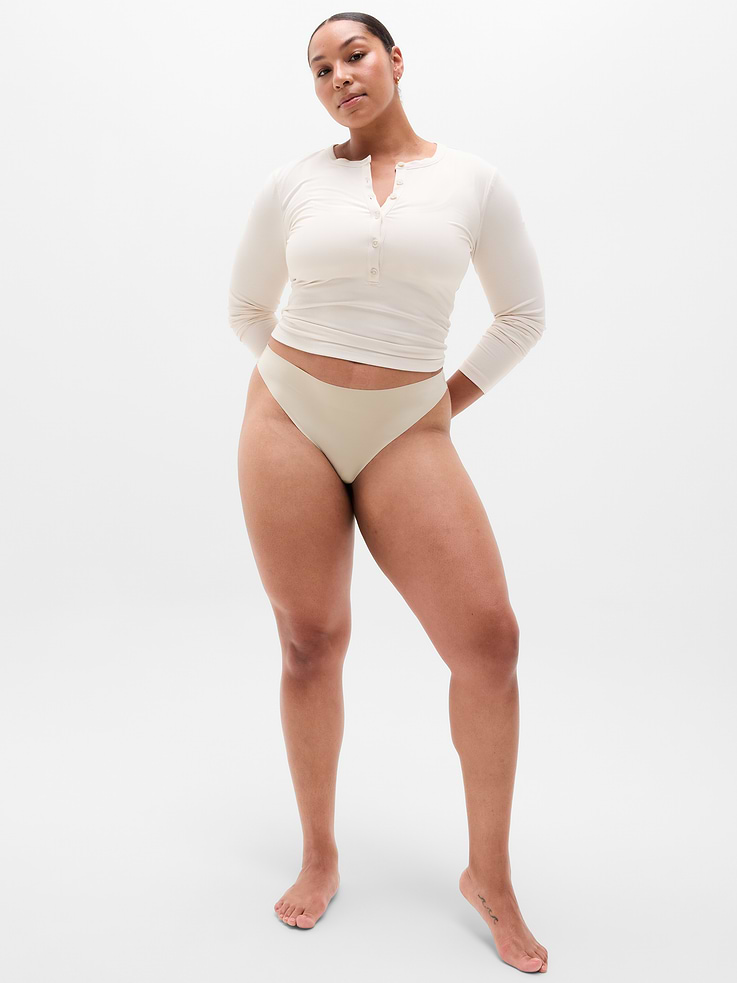 Image number 4 showing, Sleek Form No Show Thong Underwear 3-Pack