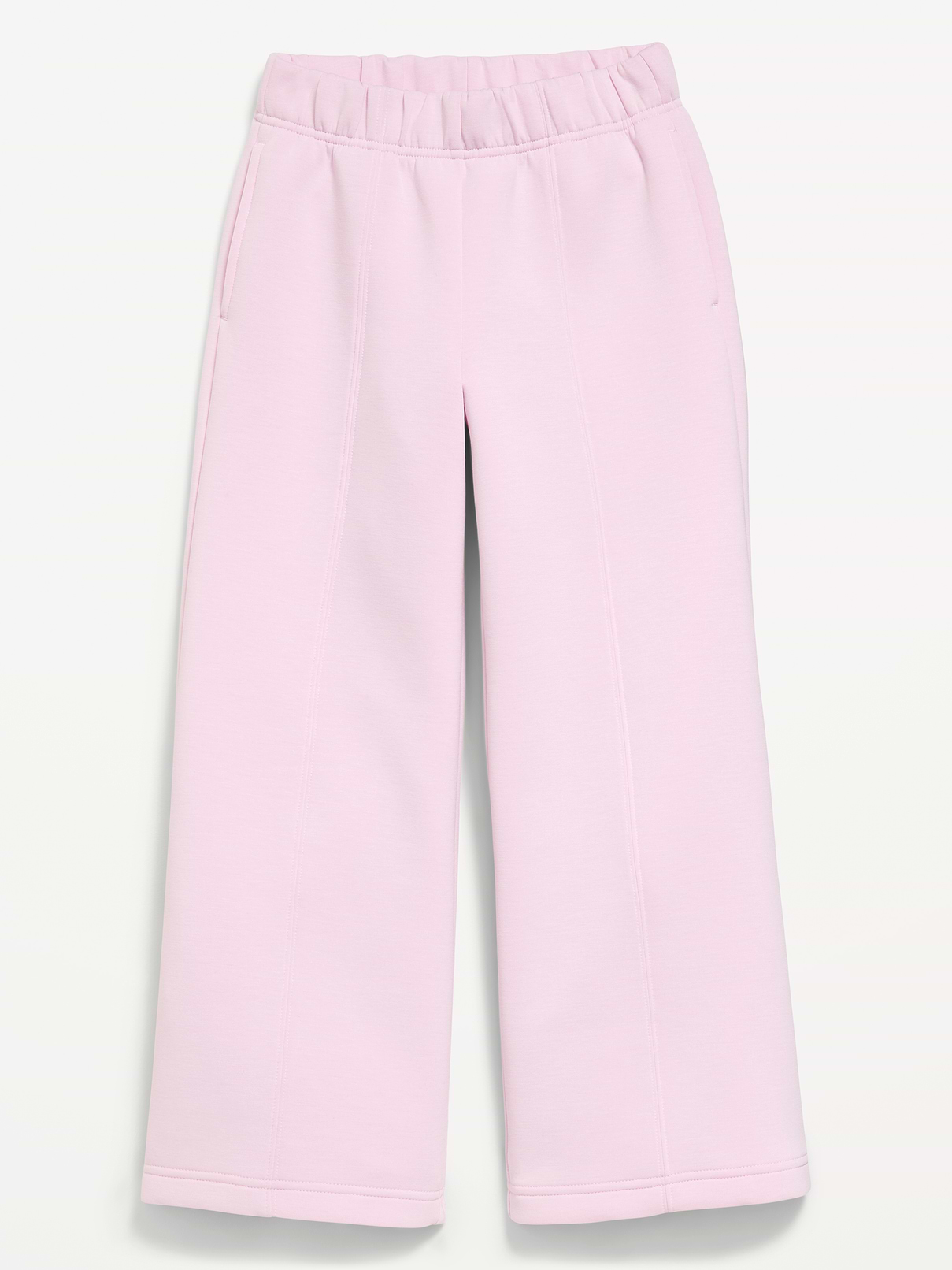 L'image numéro 1 présente Pantalon jambe large à taille haute en molleton raffiné pour fille