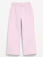 L'image numéro 1 présente Pantalon jambe large à taille haute en molleton raffiné pour fille