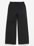 L'image numéro 2 présente Pantalon jambe large à taille haute en molleton raffiné pour fille