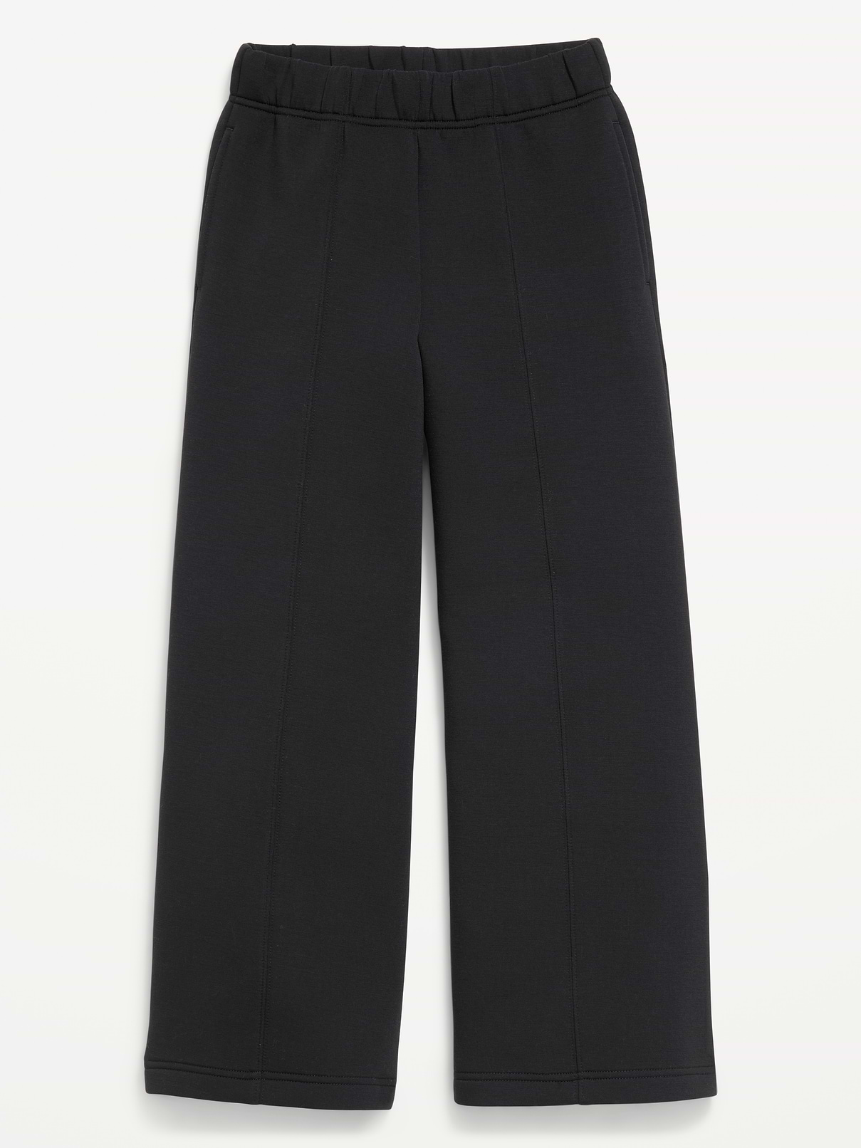 L'image numéro 1 présente Pantalon jambe large à taille haute en molleton raffiné pour fille