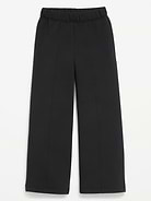 L'image numéro 1 présente Pantalon jambe large à taille haute en molleton raffiné pour fille