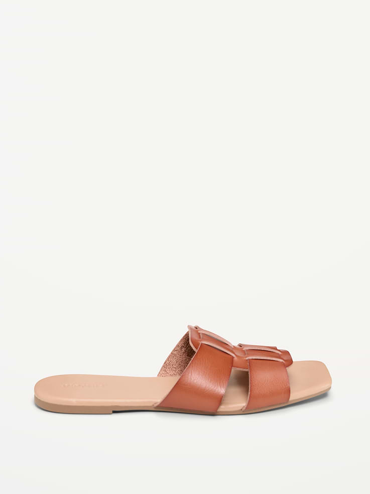 Image number 4 showing, Faux-Leather Slide Sandals