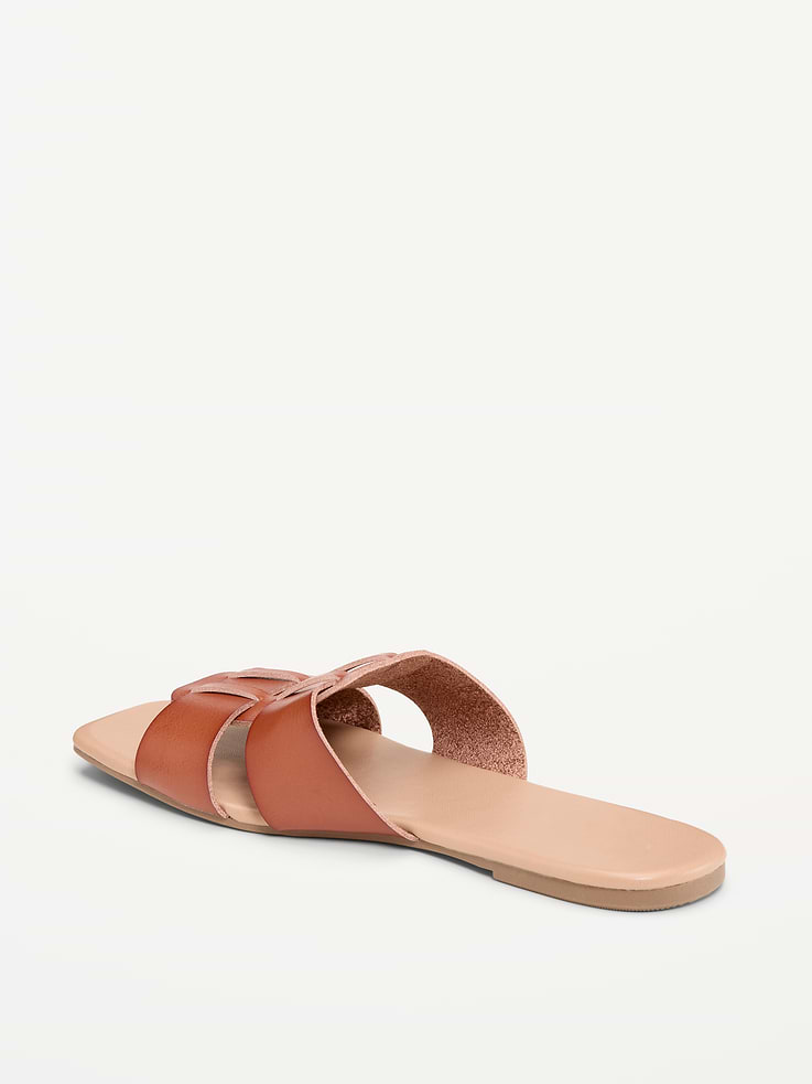 Image number 5 showing, Faux-Leather Slide Sandals