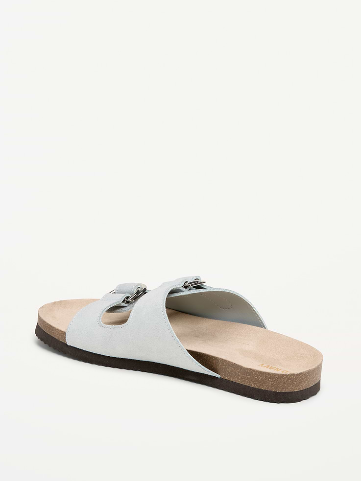 Image number 5 showing, Faux-Suede Double-Strap Slide Sandals for Women