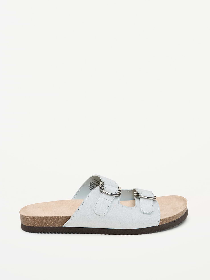 Image number 4 showing, Faux-Suede Double-Strap Slide Sandals for Women