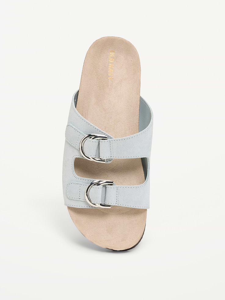 Image number 3 showing, Faux-Suede Double-Strap Slide Sandals for Women