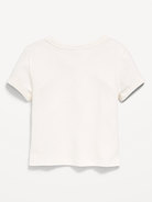 Image number 3 showing, Fitted Short-Sleeve Lace-Up Waffle-Knit Top for Girls