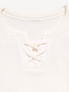 Image number 4 showing, Fitted Short-Sleeve Lace-Up Waffle-Knit Top for Girls