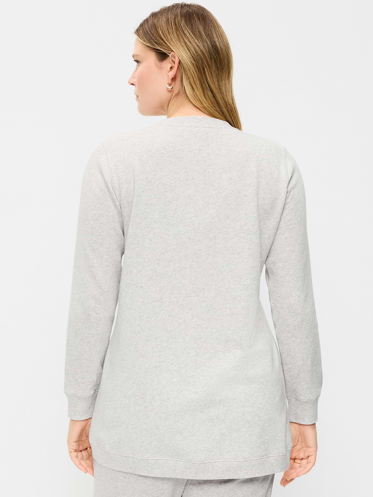 Image number 2 showing, Maternity Fleece Crossover Nursing Tunic Sweatshirt